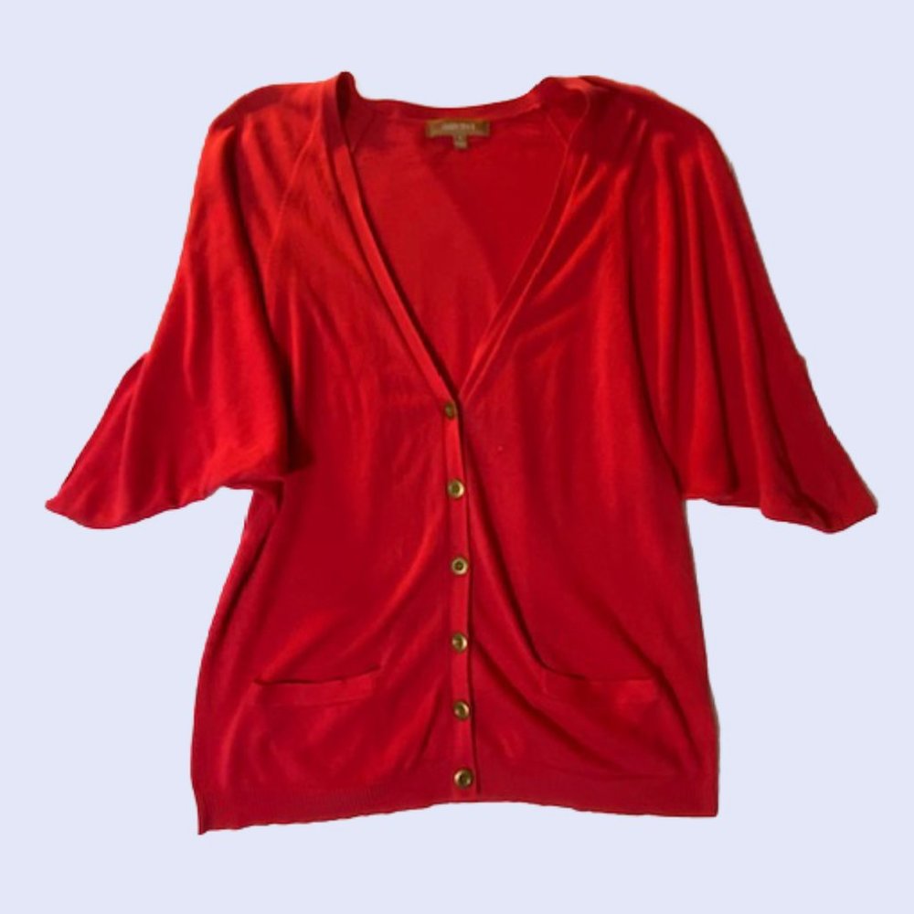 Ellen Tracy red cotton sweater size L